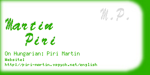 martin piri business card